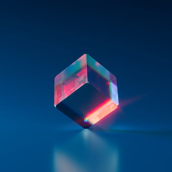 Cube depicting balance and colors